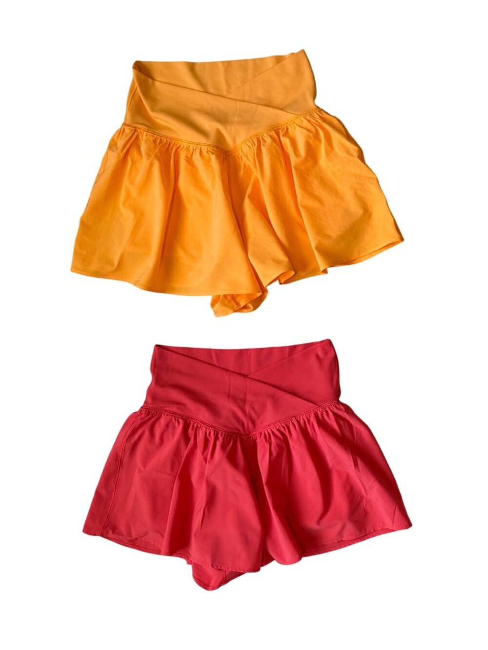 2 Offline by Aerie Flowy Crossover Shorts Size Small Orange Built in Shorts